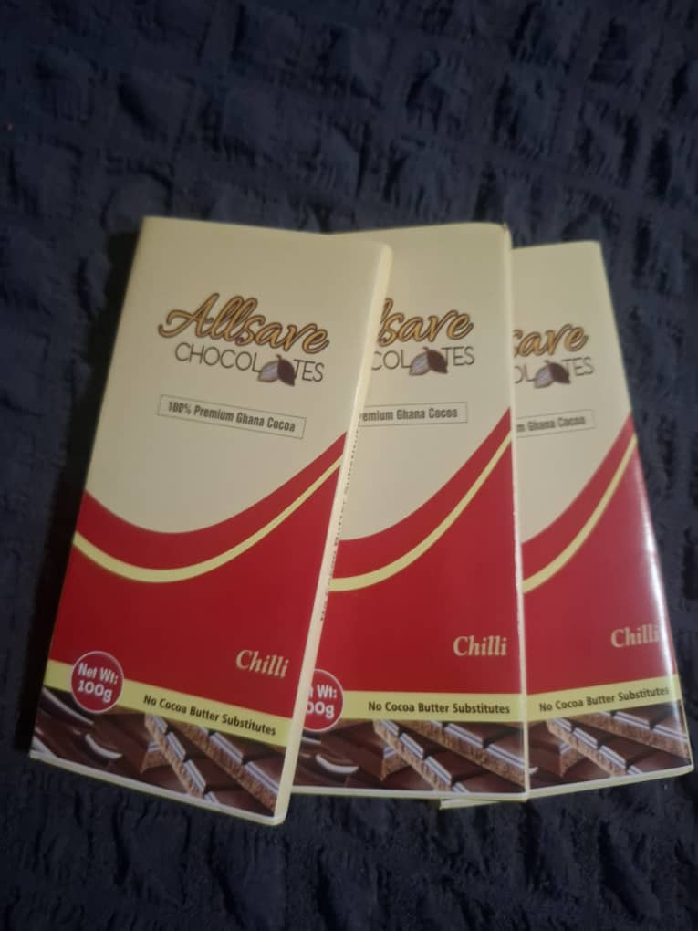 ALLSAVE chocolates. Ghanaian business and entrepreneur's experiences, challenges and contact. Different chocolate flavours.